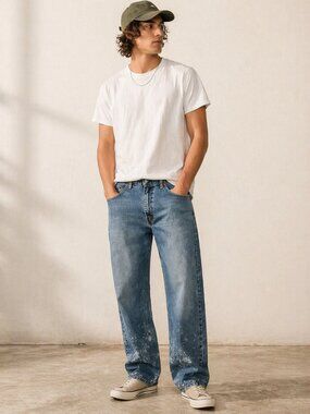 Levi’s 550 Relaxed Fit Jeans Men’s 34x29 Blue Paint Splatter Workwear Denim